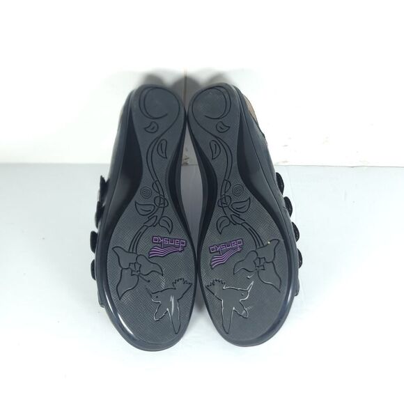 Dansko Women's Janie EU38 US7-7,5 Black Leather Slip-On Slide Sandals Shoes - Picture 12 of 16